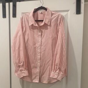 Coldwater Creek Red and White Striped women’s button down  Shirt
